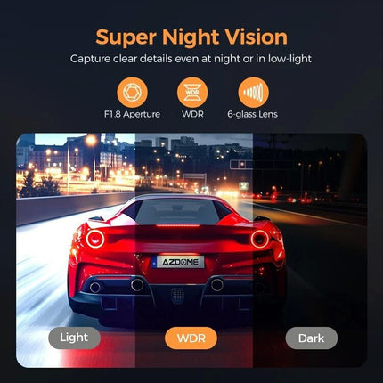 AZDOME M17 Pro Dash Cam 3K Camera Voice Activated Front WIFI Loop Recording GPS