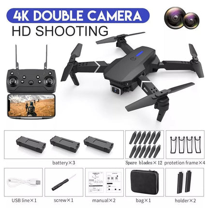 Drone RC Drones Pro 4K HD Dual Camera WIFI FPV Quadcopter Foldable Bag
