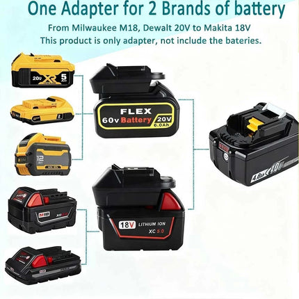 Battery Adapter for Dewalt Milwaukee Replace to MAKITA Battery DM18M Power