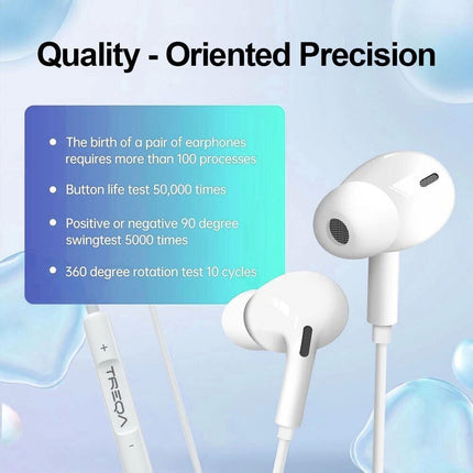 3.5mm Audio Jack Headphones Wired Earphones Volume Control & Microphone Cable
