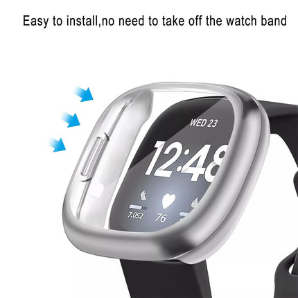 Clear Fitbit Versa 4 / Sense 2 Case Cover Screen Protector Full Coverage Watch