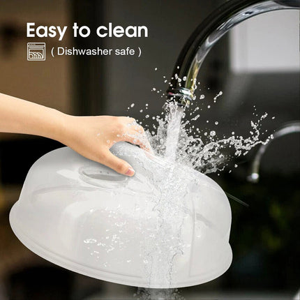 2 Pcs Microwave Food Cover Plate Vented Splatter Protector Clear Hot Kitchen Lid