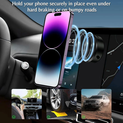 Black Magnetic Car Suction Cup Holder Mount,360°Rotation Magnetic Car Cell Phone Holde