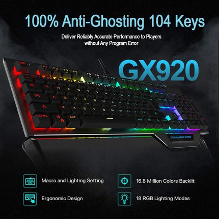 Mechanical Gaming Keyboard With 2 USB HUB Wired RGB Ergonomic Design LED PC MAC