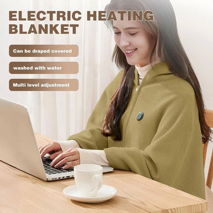 Electric Heated Throw Blanket USB Warm Poncho Wrap Blanket Portable heated Shawl