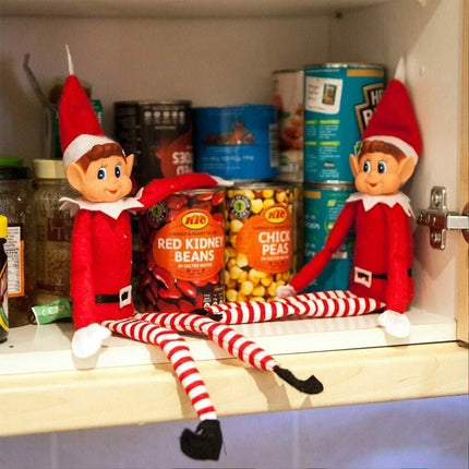 2pk Christmas Naughty Elves Set Original Elf Boy Girl Soft Doll Xmas Decoration