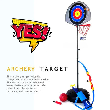 2 - in - 1 Kids Basketball Hoop and Archery Game Set Toys Gift Sport Center