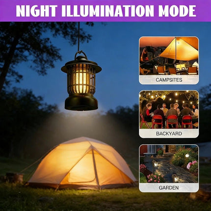 Electric LED Insect Zapper Mosquito Trap Catcher Lamp - Black