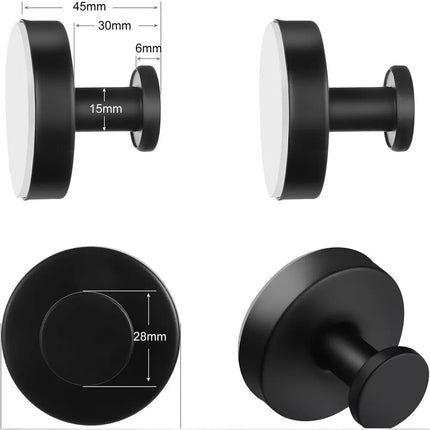 4Pcs Black Vacuum Wall Hook Hanger Holder Suction Cup Sucker Shower Towel Bathroom Kitchen