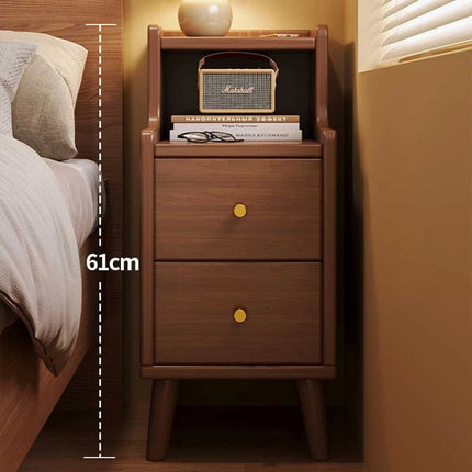 Super-Slim Nightstand Bedside Table Bedroom Drawers End Table Cabinet Storage