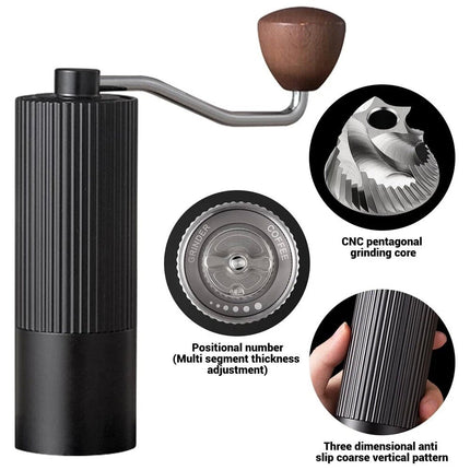 Manual Coffee Grinder Portable Stainless Steel Coffee Bean Grinders CNC Stainles