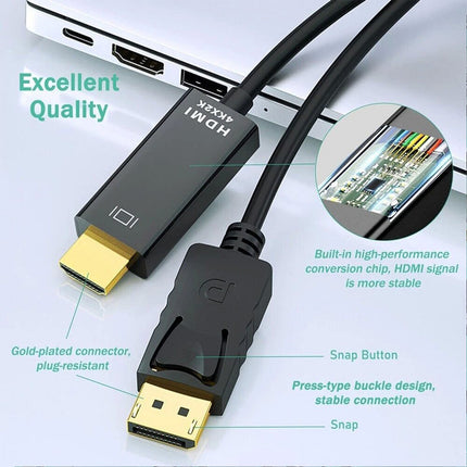 DisplayPort DP to HDMI Cable Male to Male HD 4K 60Hz 1080P Adapter Display Port