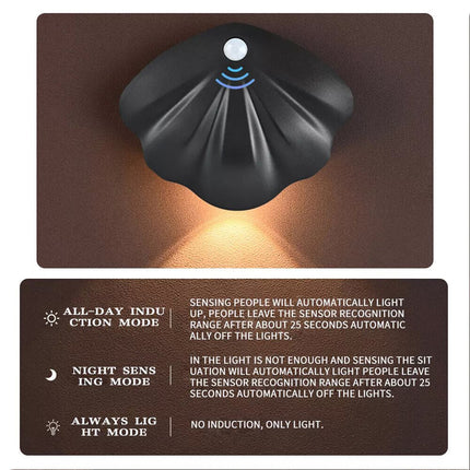 2 PCS Black Motion Sensor LED Night Light Body Induction Lamp USB Rechargeable Wall Mount