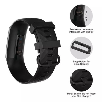 Fitbit Charge 3/4 Smart Watch Classic Replacement Band Black