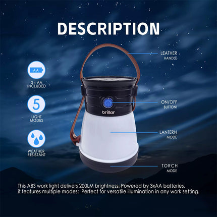 Portable LED Camping Light Lantern Outdoor Tent Lamp USB With Handle