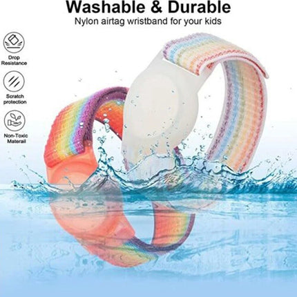 3Packs Apple AirTag Case Wristband Protective Cover Colorful & Rainbow & Grey