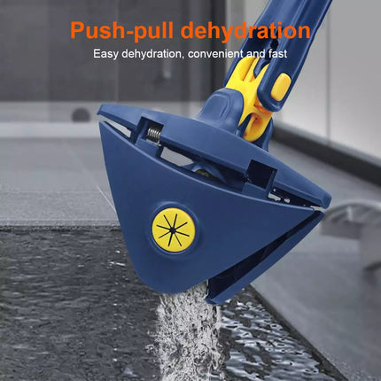 360 Rotatable Adjustable Triangle Lazy Cleaning Mop Multifunctional Wet & Dry Blue