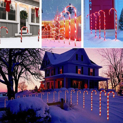 5x Solar Powered LED Christmas Sugar Candy Light Outdoor Garden Lamp Backyard