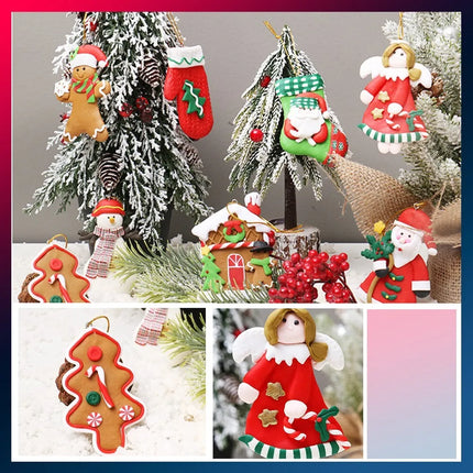 12PCs Gingerbread Man Christmas Tree Hanging Pendant Gift Tree Decor Ornament Set3