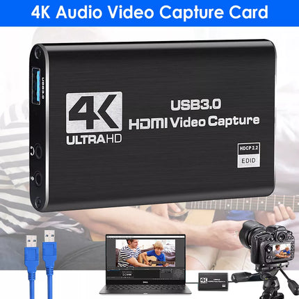 4K HDMI Capture Card for Streaming 60FPS USB 3.0 Game Audio Video Capture Card