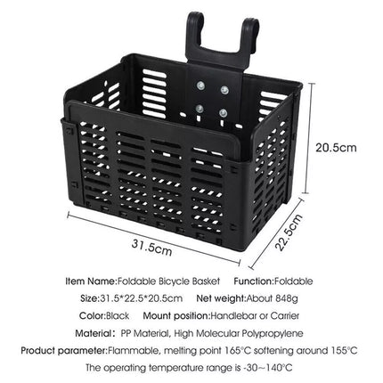 Detachable Bike Basket Bicycle Front Basket Foldable Handlebar Bag Rear Pannier