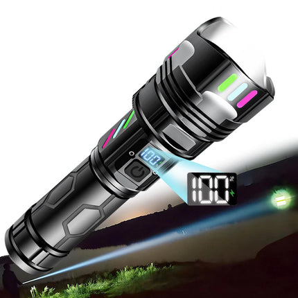 1500000lm LED Flashlight Torch Zoom Light Super Bright Camping Rechargeable Lamp