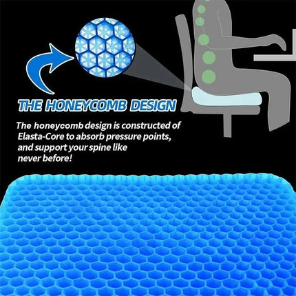 2Pcs Honeycomb Gel Seat Cushion Double Layer Thick Sitting Chair Pad Pain Relief Soft
