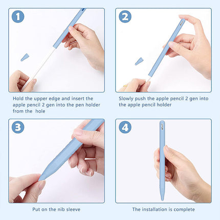 Silicone Rubber Cover Sleeve Grip Case For Apple iPad Pro Pencil 2nd Generation White