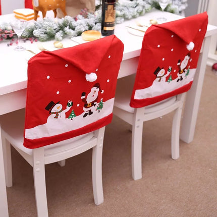 8x Christmas Santa Hat Chair Covers Table Cloth Dinner Home Décor Ornaments