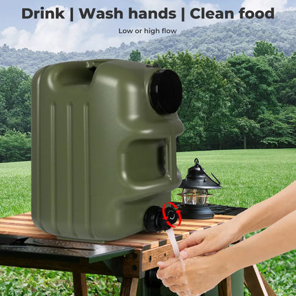 Water Container Jerry Can Bucket Camping Outdoor Storage Barrel Green