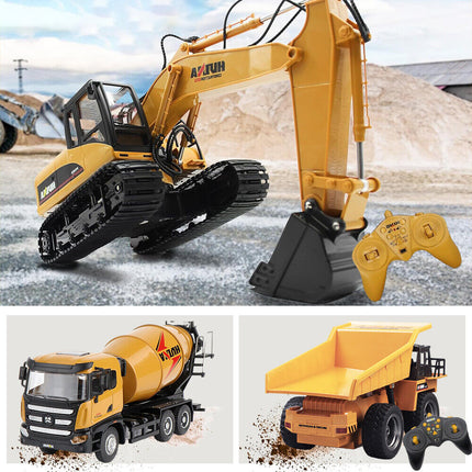 Remote Control Excavator Digger Construction RC Truck Vehicle Toys for Kids