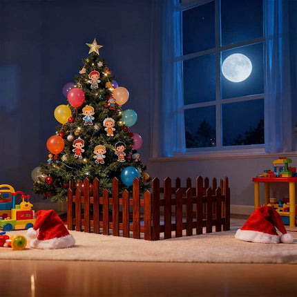 28Pcs Christmas Tree Fence DIY Gate Fence Picket Panels Border Xmas Decoration