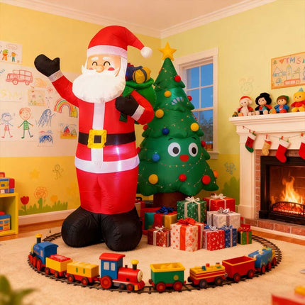 6.6ft Inflatable Santa Claus with LED Lighting Indoor Outdoor Christmas Party