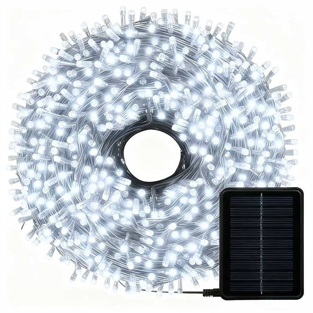 Solar Christmas String Lights Outdoor Waterproof LED Garden White 8 Modes