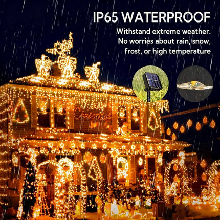 Solar Powered Christmas String Lights Waterproof LED Garden Light Warm White