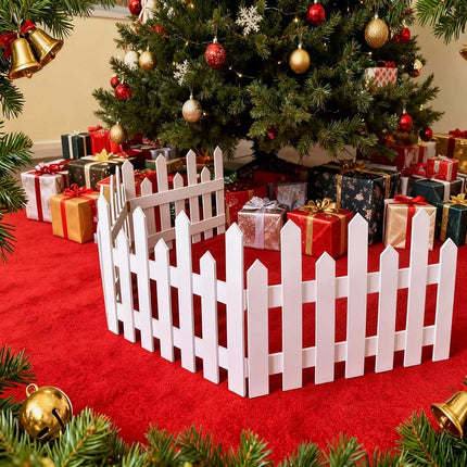 28Pcs Christmas Tree Fence DIY Gate Fence Picket Panels Border Xmas Decoration