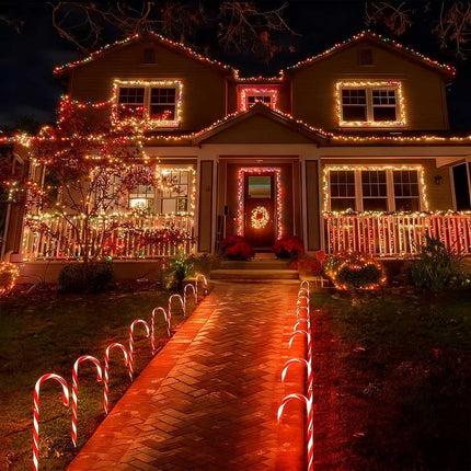 5Pcs Solar Candy Cane lights Outdoor Waterproof Garden Holiday Christmas Decor