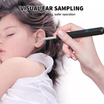 Ear Cleaner Ear Wax Remover Camera Cleaning Removal Pick Tool Light Visual Scoop Black