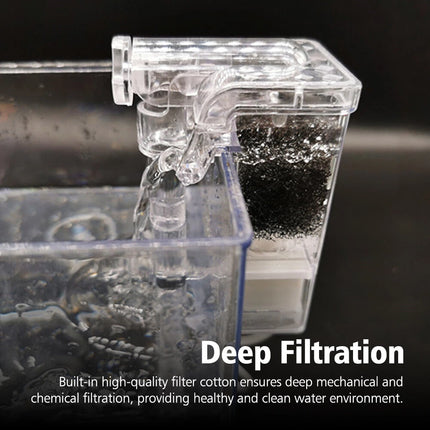 Mini Aquarium Fish Tank Waterfall Hang On External Oxygen Pump Water Filter