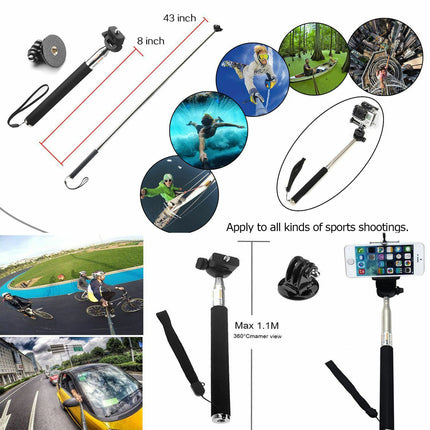 216pcs Accessories Pack Case GoPro 8 7 6 5 4+ Chest Head Monopod Float Mount