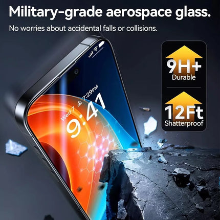 2Pcs Tempered Glass Screen Protector For iPhone 16 iPhone 16 Pro 16 Plus 16 Pro Max  16 E