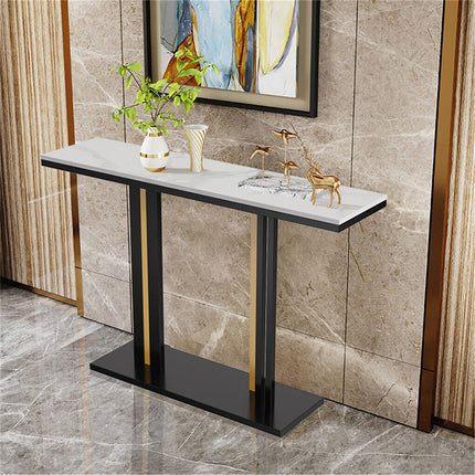 Delicate Texture Marble Console Table Narrow Long Sofa Table Hall Display Stand