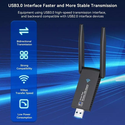 1300Mbps USB 3.0 Wireless WiFi Receiver Bluetooth Adapter 5GHz Dual Band Dongle