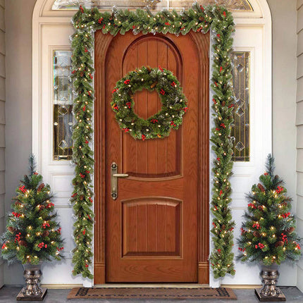 1.8M Christmas Garlands with Pinecones Red Berries Artificial Christmas Wreaths