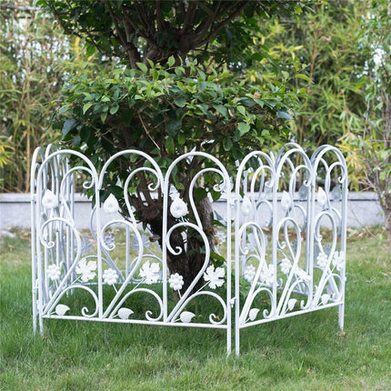 5Pcs Garden Fence Outdoor Coated Metal Landscape Wrought Iron Wire Border Folding