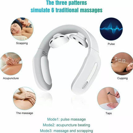 Smart Electric Neck Massager Cervical Shoulder Pain Relief 3 Modes 15 Levels