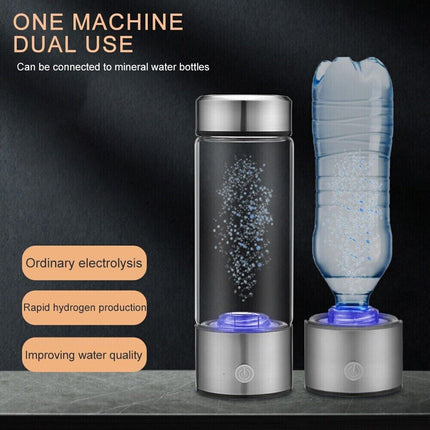 450ml Portable Hydrogen Rich Alkaline Water Ionizer Generator Bottle Cup Mug