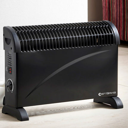 Electric Heater Black 2000W 3 Heat Portable Convector Convection Panel