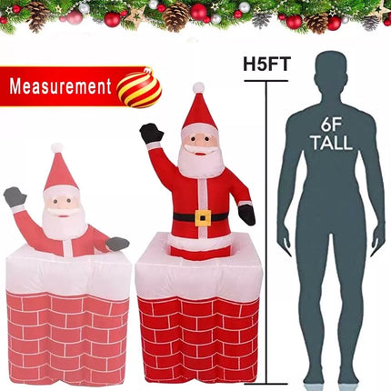 Inflatable Rise and Fall Santa Claus Decoration Christmas Built-In LED Lights