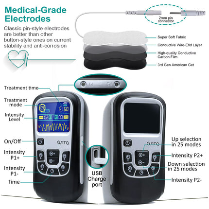 TENS EMS Machine Muscle Stimulation Electronic Digital Back Massager Pain Relief